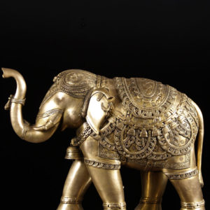 Brass Elephant Blessing Trunk Up 22 Inch with fine handmade work