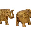 Brass Elephant Trunk Up 3.5 Inch pair