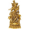 Krishna With Cow Decortive Brass Made Statue 28 inch