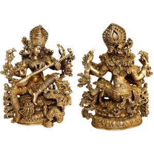 Goddess Saraswati Glorious Statue Of Brass 14 Inch