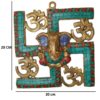 Ganesha And Swastik Brass Wall Hanging/Wall Decor Turquoise Work