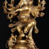 Brass Dancing Ganesh with 2 Rats 25″