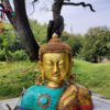 Brass Buddha Bust With Stone Work