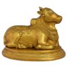 Brass Nandi Sitting Traditional Carving 12  Inch