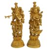 Brass Krishna With Radha Standing Fine Carving 22 Inch