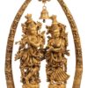 Brass Krishna Radha Standing Fine Carving With Leela Carved Arch  42 Inch